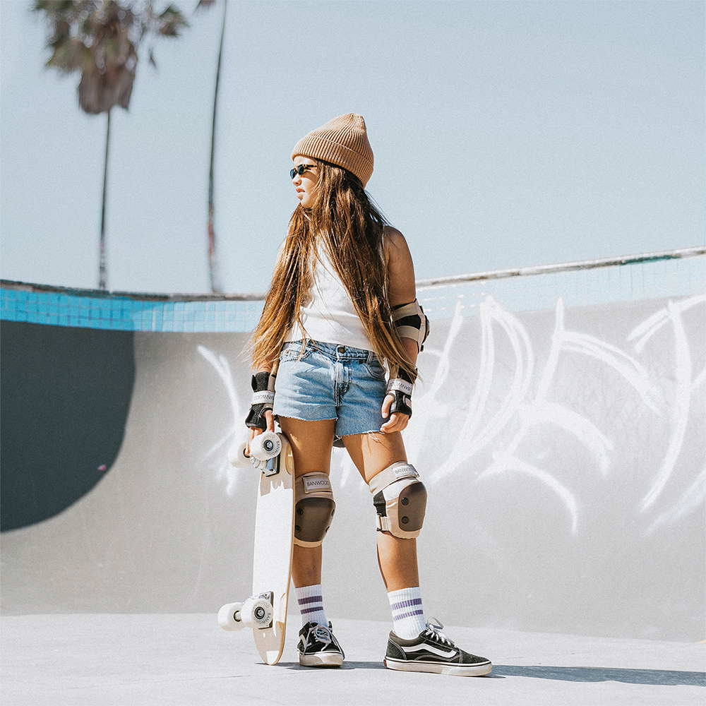 Skateboard Protective Gear - Tan/Brown